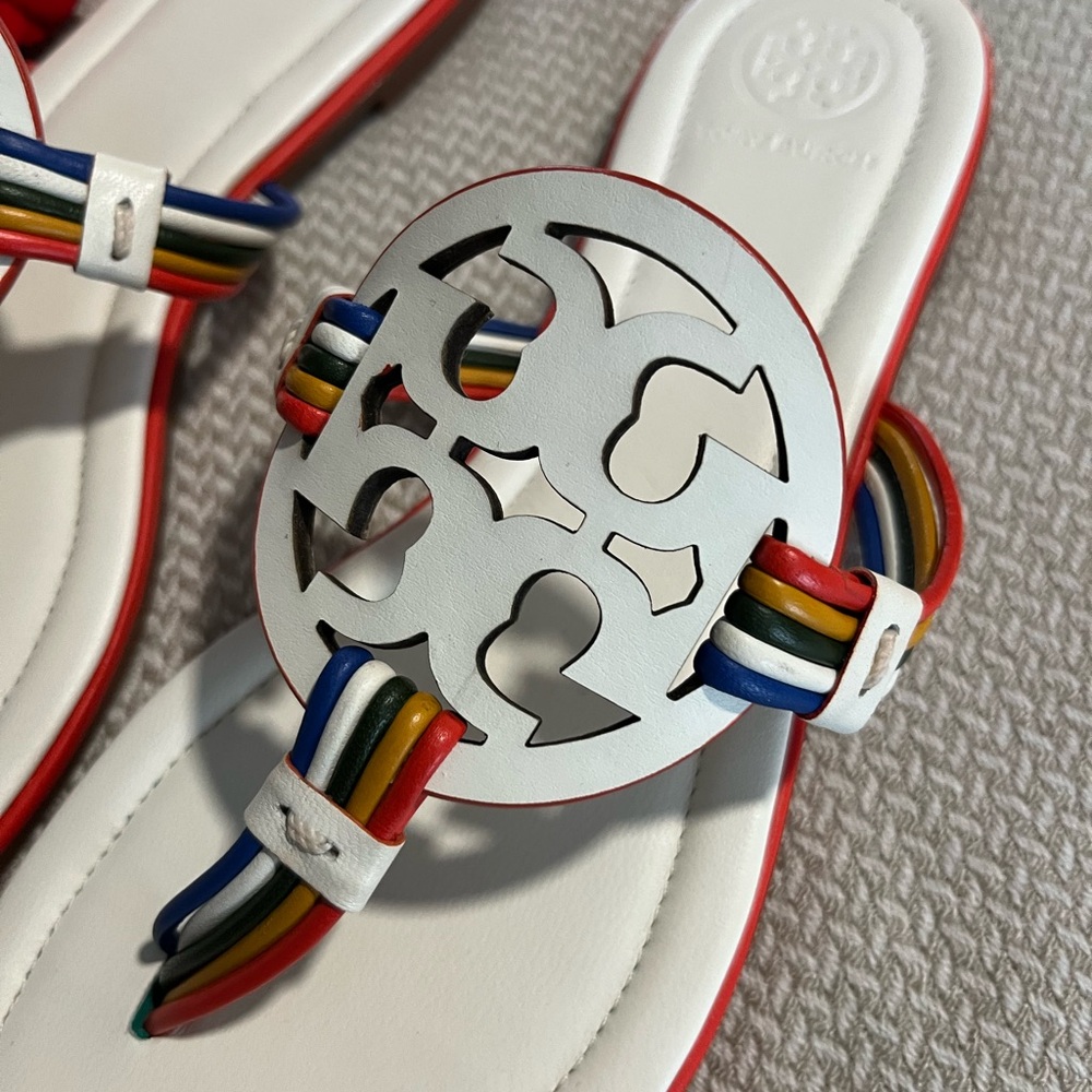 Tory Burch Mignon Miller Logo Sandals Size 6 - Picture 3 of 9